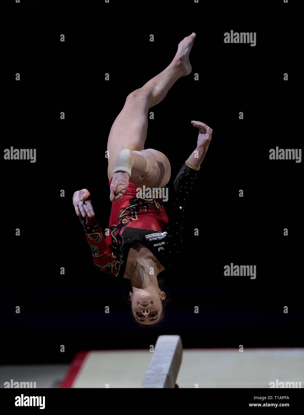 Lea Griesser (Deutschland), die in Aktion während der Gymnastik WM2019 in Genting Arena in Birmingham gesehen. Stockfoto