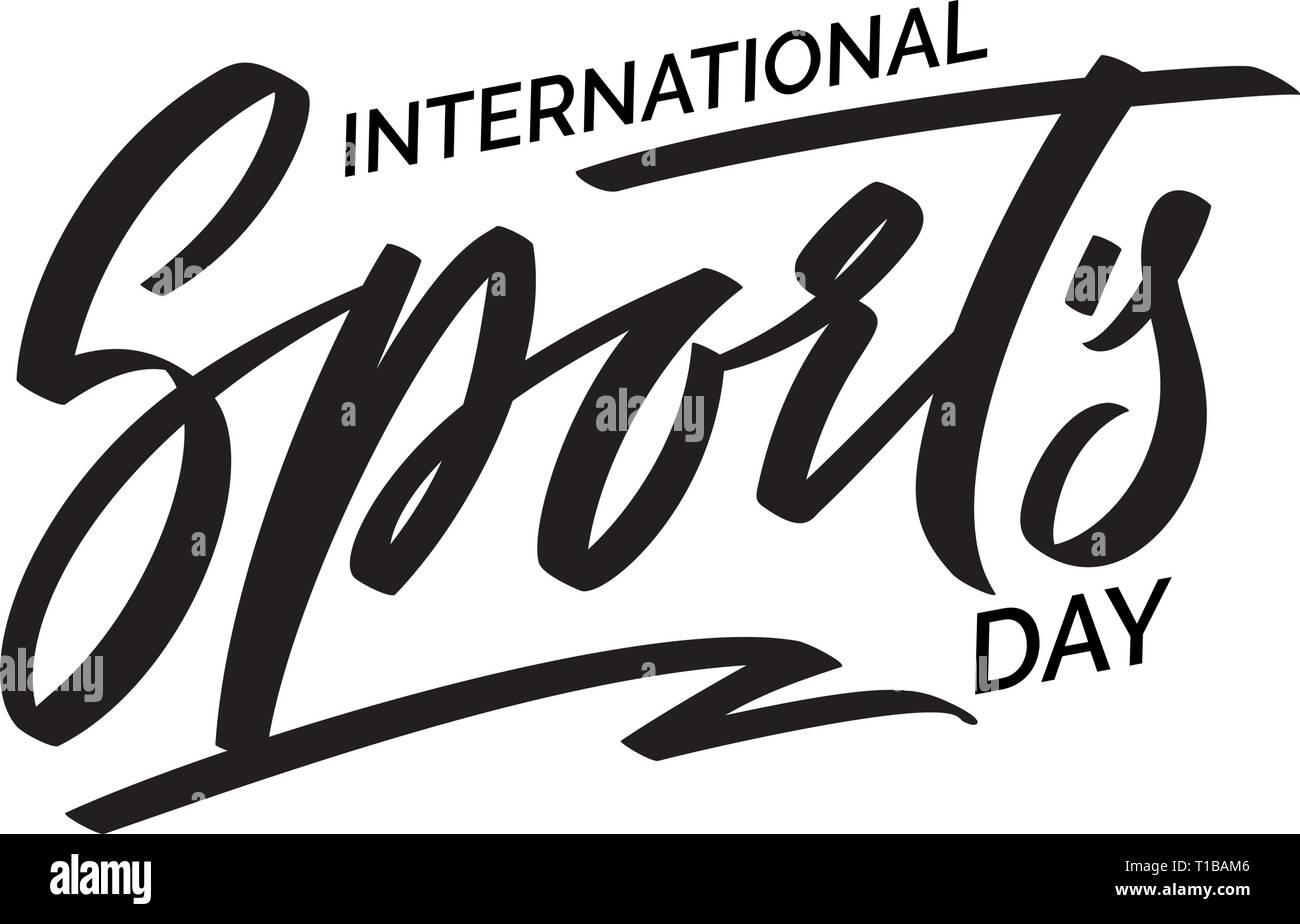 Sport's Tag, text Design. Vektor Kalligraphie. Typografie Poster. Hand schreiben und Beschriftung für Word Arzt für Grußkarten, Banner, Poster Stock Vektor