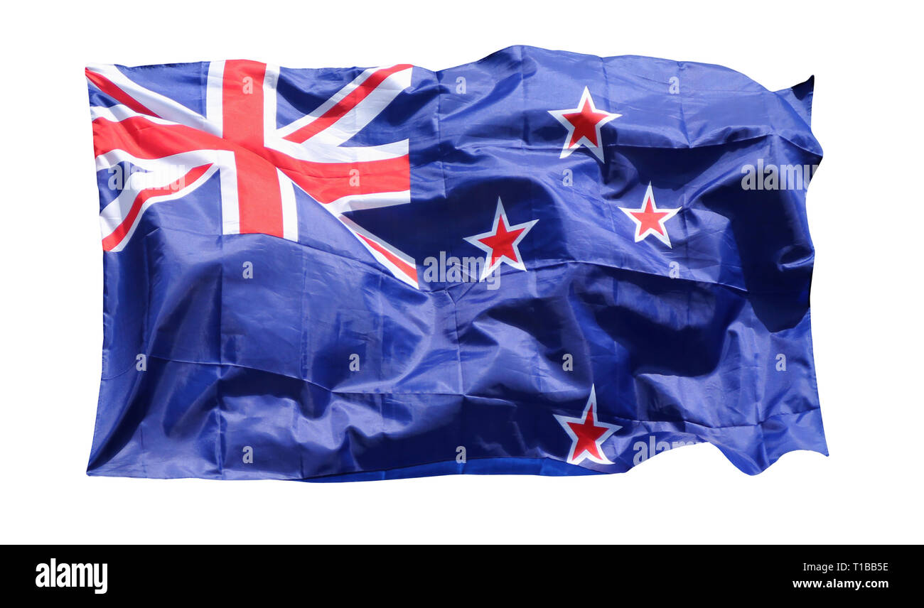 Flagge Neuseeland - auf weißem Hintergrund Stockfoto