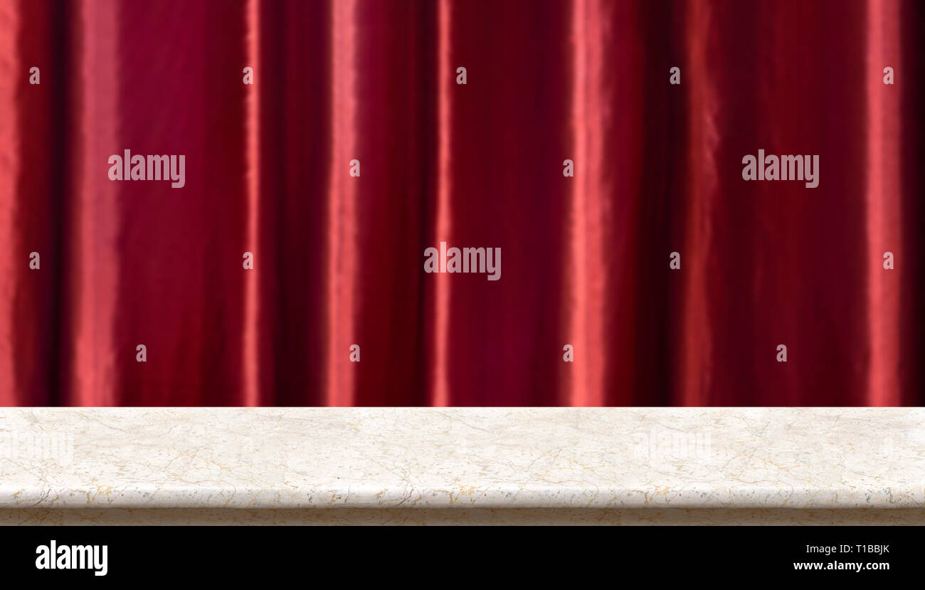 Marmor tisch bei unscharfer leuchtend rote Luxus Vorhang Hintergrund. Produkt anzeigen Vorlage. Business Präsentation Stockfoto Marmor tisch bei unscharfer leuchtend rote Luxus Vorhang Hintergrund. Produkt anzeigen Vorlage. Business Präsentation Stockfoto