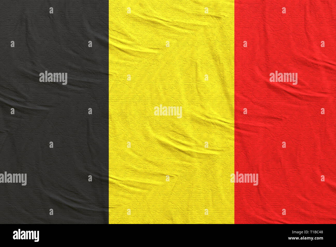 3D-Rendering einer Flagge Belgien Stockfoto