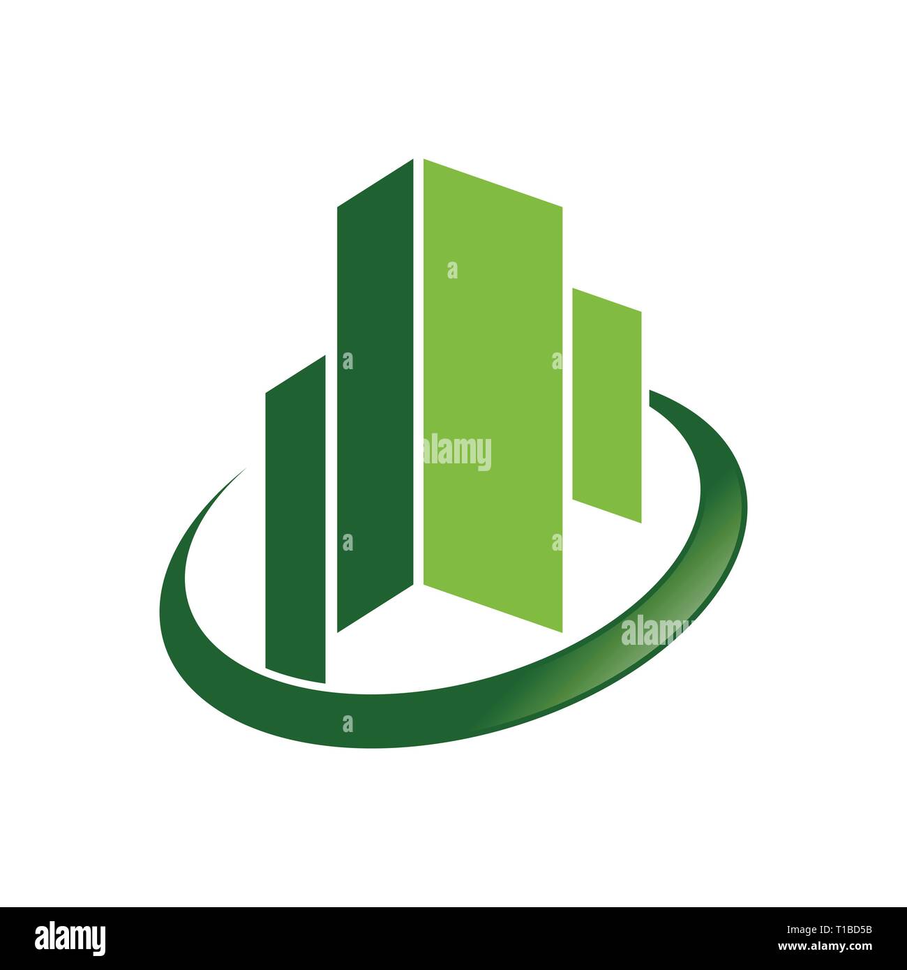 Kommerzielle smaragdgrünen Stadt Vektor Symbol Grafik Logo Design Template Stock Vektor