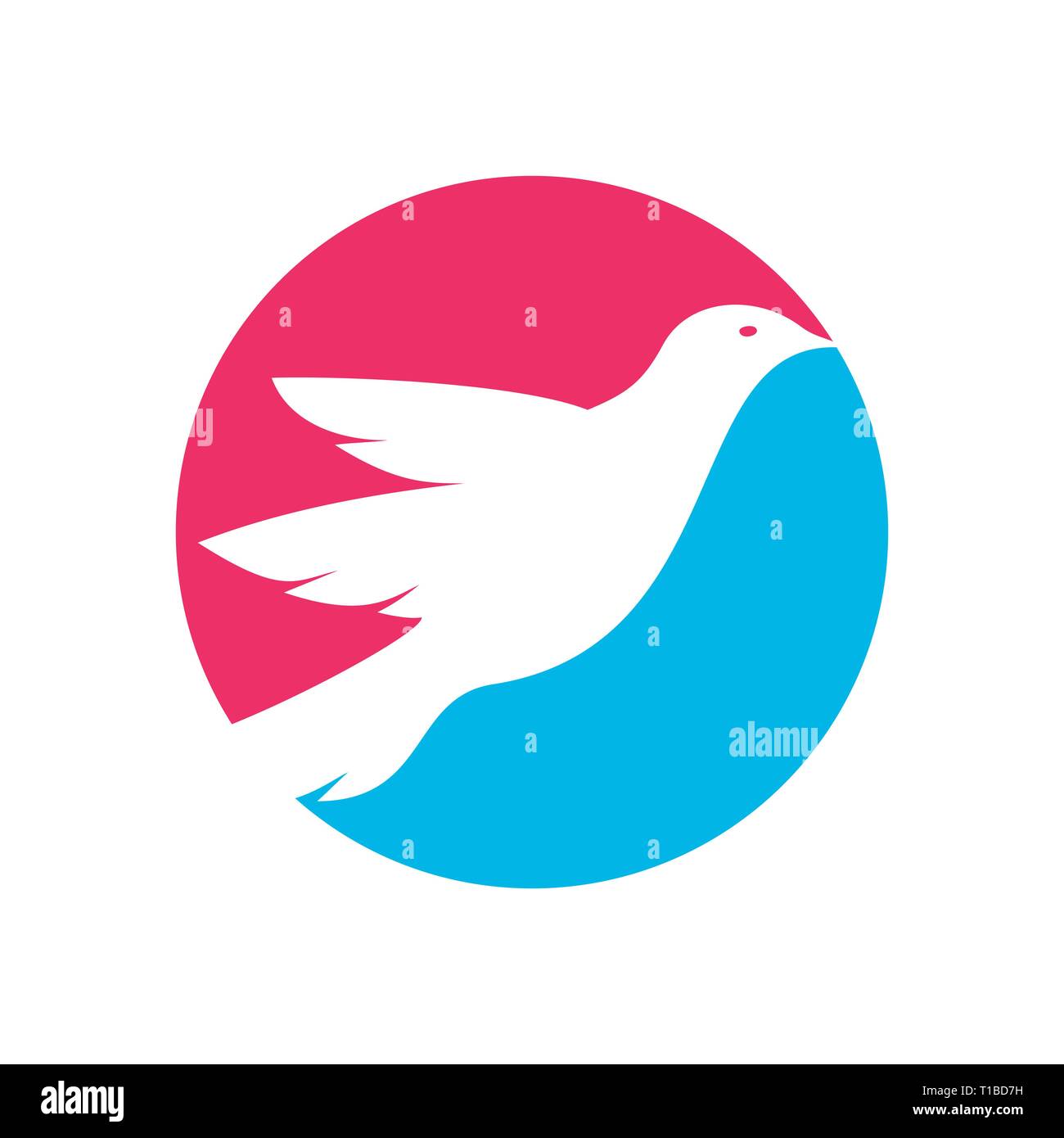 Taube Silhouette Kreis Vektor Symbol Grafik Logo Design Template Stock Vektor