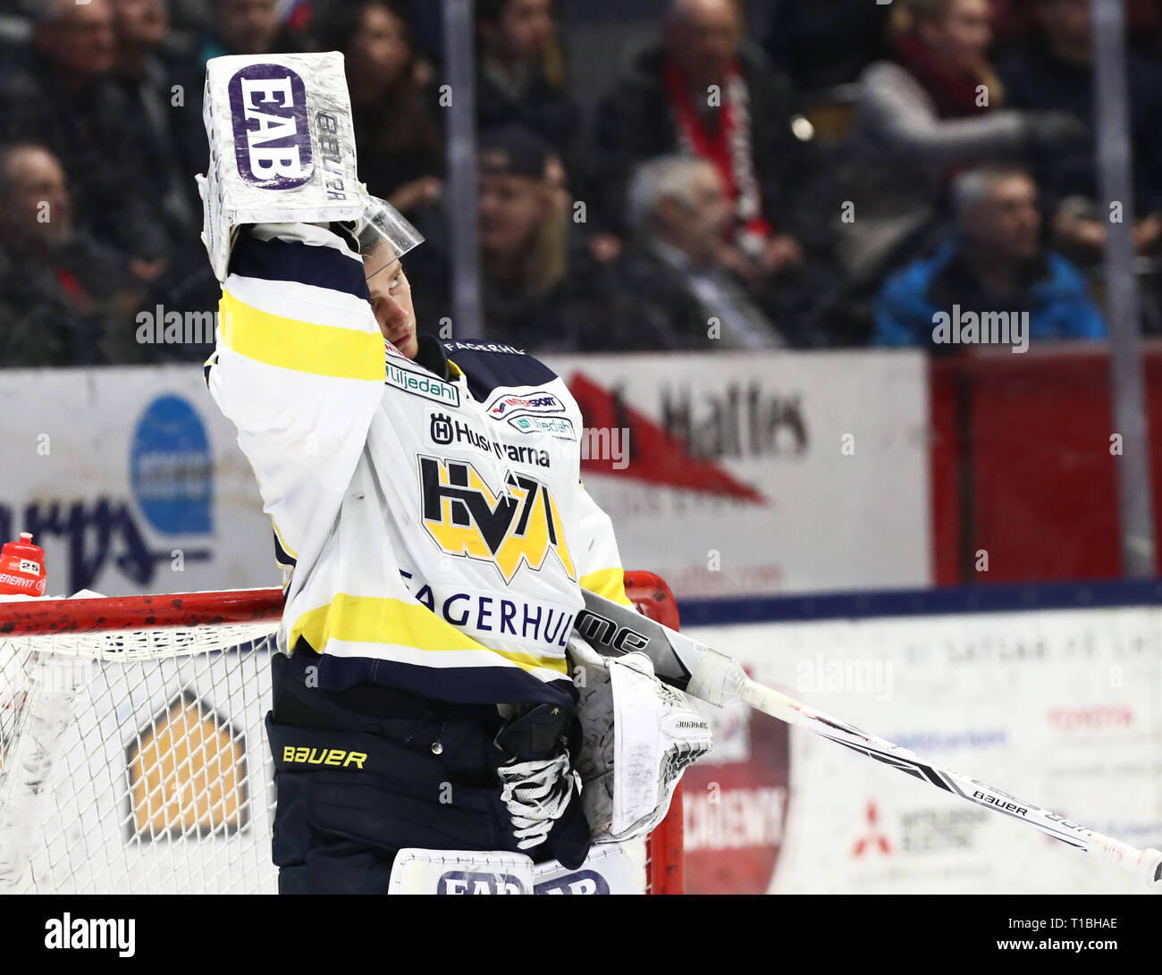 Linkoping 20180203 Hv S Malvakt Nr 25 Adam Ahman Unter Matchen Ich Shl Mellan Linkopings Hc Hv 71 Ich Saab Arena Foto Jeppe Gustafsson Stockfotografie Alamy