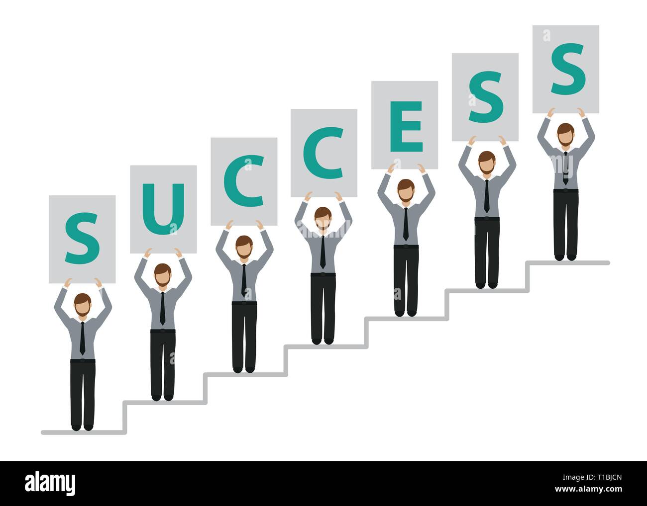 Menschen auf Erfolg Treppen business men Charakter Vektor-illustration EPS 10. Stock Vektor