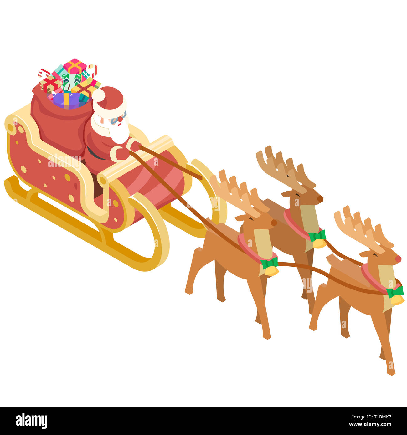 Rentier Weihnachtsmann sleigh Weihnachtszeit Abbildung: Winter Stockfoto