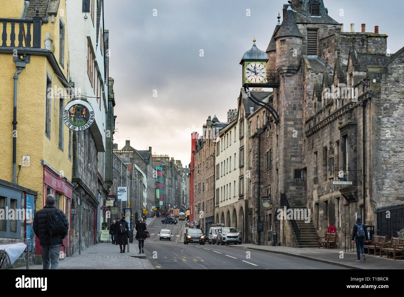 Edinburgh Royal Mile Canongate, Schottland, UK Stockfoto