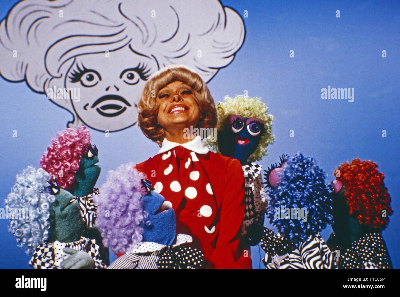 Der Muppet Show, Fernsehserie, USA/Großbritannien 1976 - 1981, Comedyshow mit Puppen und Gaststar Carol Channing. Stockfoto