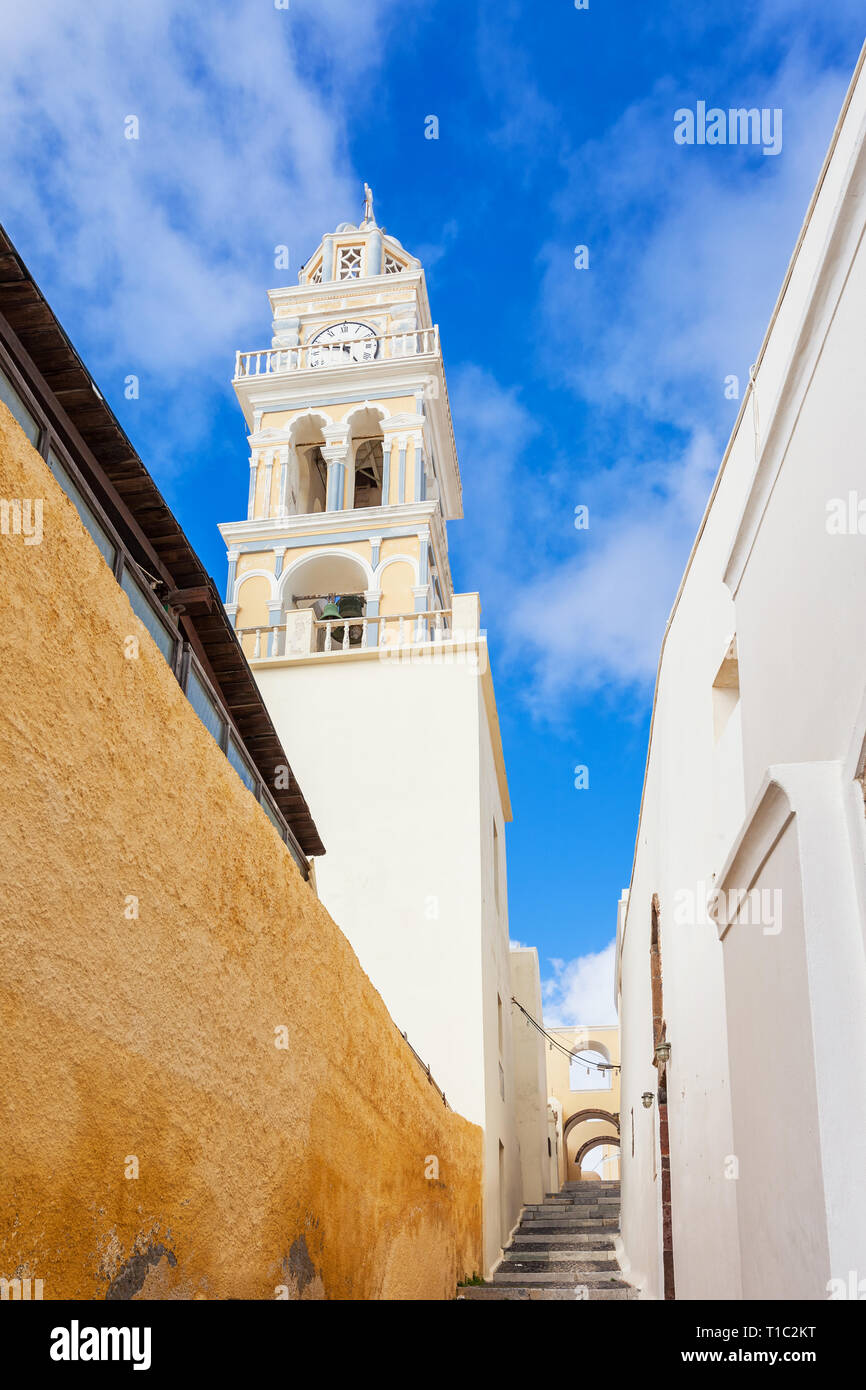 Kathedrale von St. Johannes der Täufer in Fira Santorini Griechenland Stockfoto