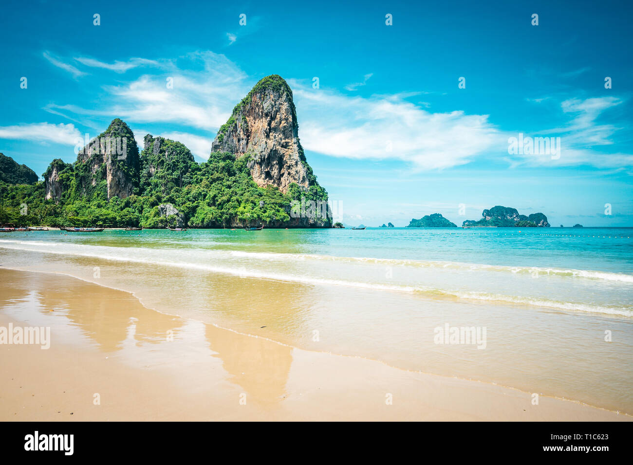 Schöne Railay Beach in der Provinz Krabi, Thailand Stockfoto