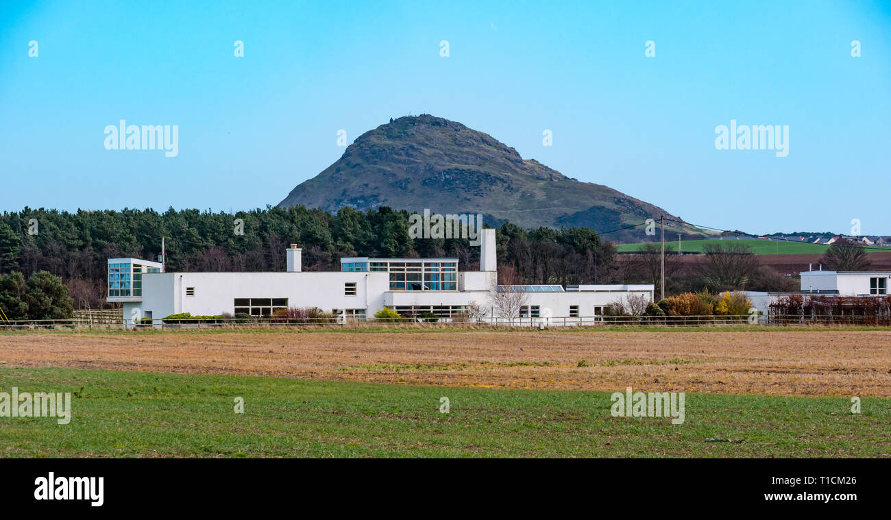 Ehemalige Weltkrieg II Ground Control Abfangen Radarstation, Dirleton und Berwick Gesetz, East Lothian, Schottland, Großbritannien Stockfoto