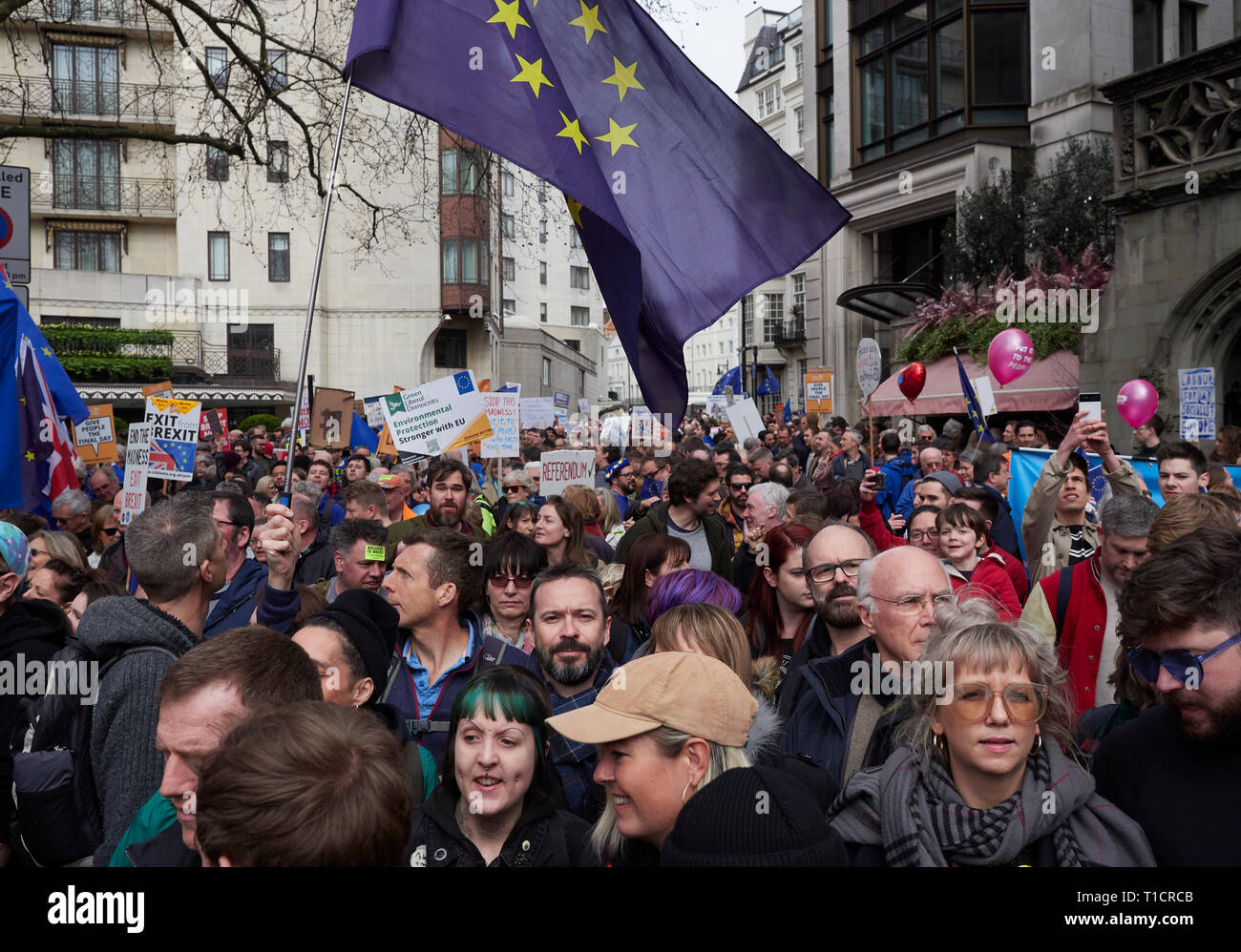 London, England, UK. 23. März 2019, Anti Brexit Demonstranten versammeln sich in London, UK. Kredit J Walters/Alamy leben Nachrichten Stockfoto