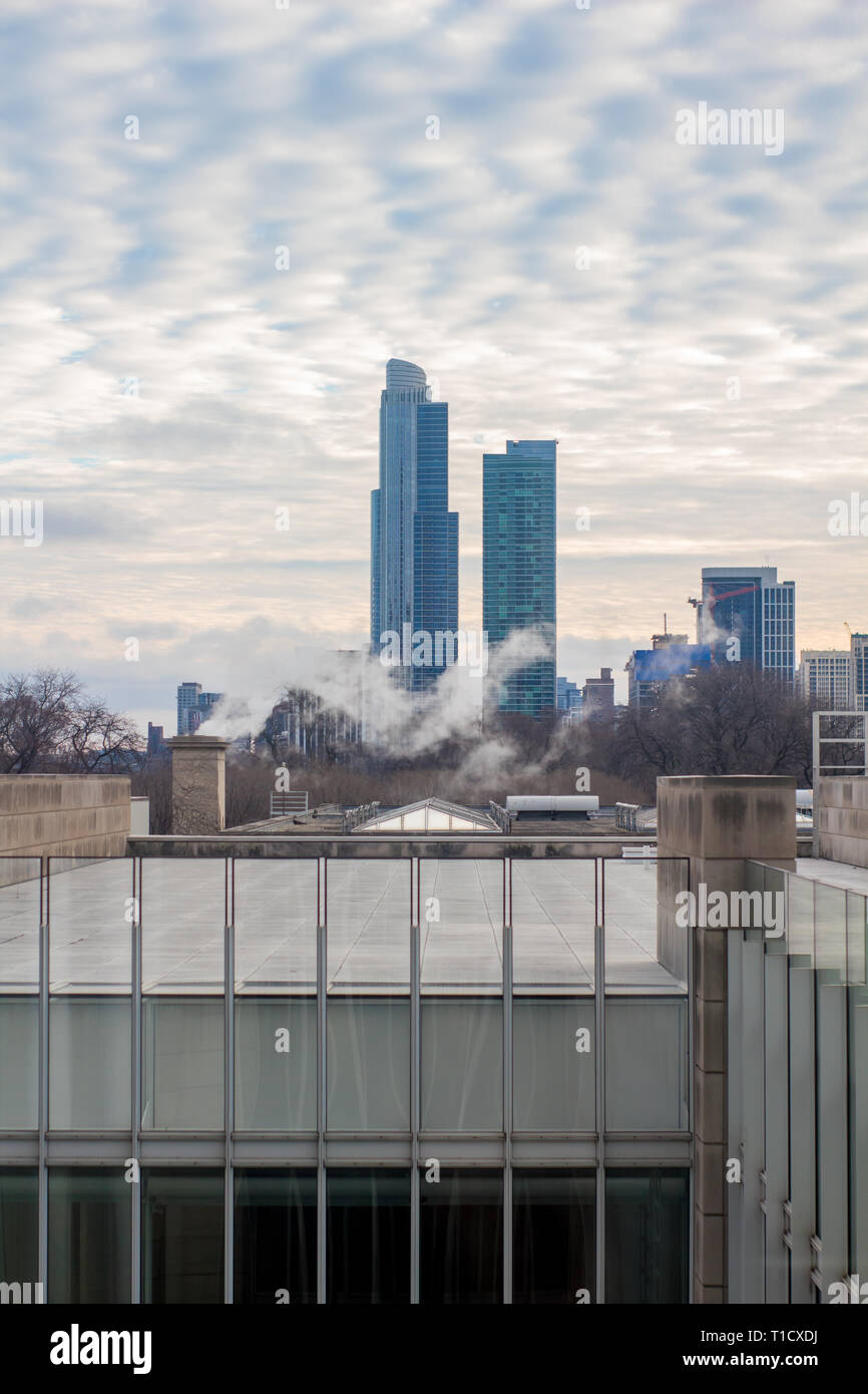 Blick auf Chicago und Sky scrappers Stockfoto