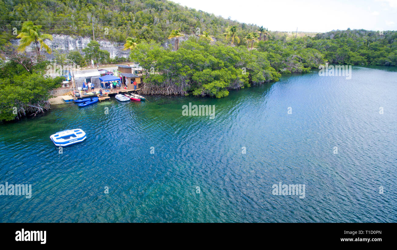 Turtle Lake, Marine Reserve, Salzwassersee, Eleuthera, Bahamas, Atlantik, Karibik Stockfoto