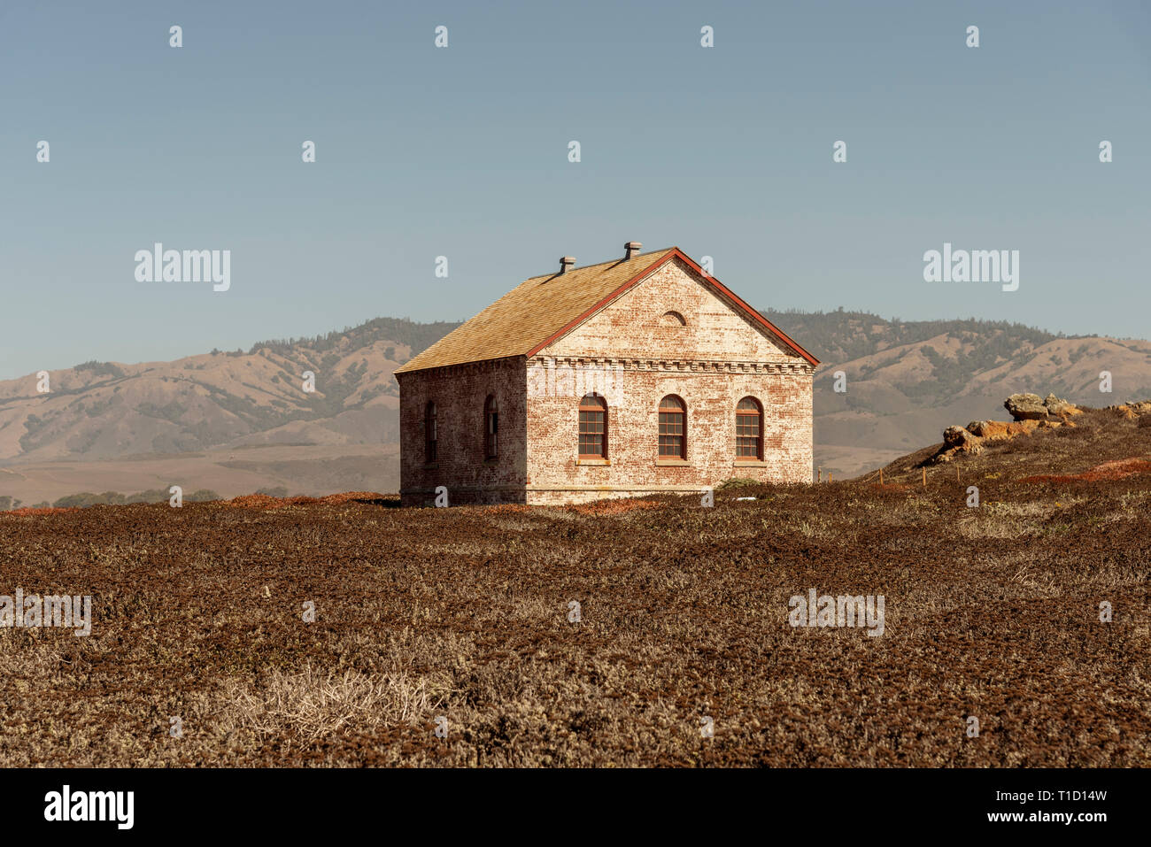 Piedras Blancas Licht Station Motor Haus. Stockfoto