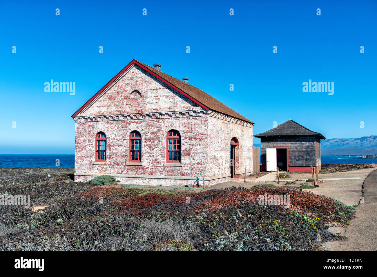 Brick Motor bauen für die Piedras Blancas Licht entfernt. Stockfoto