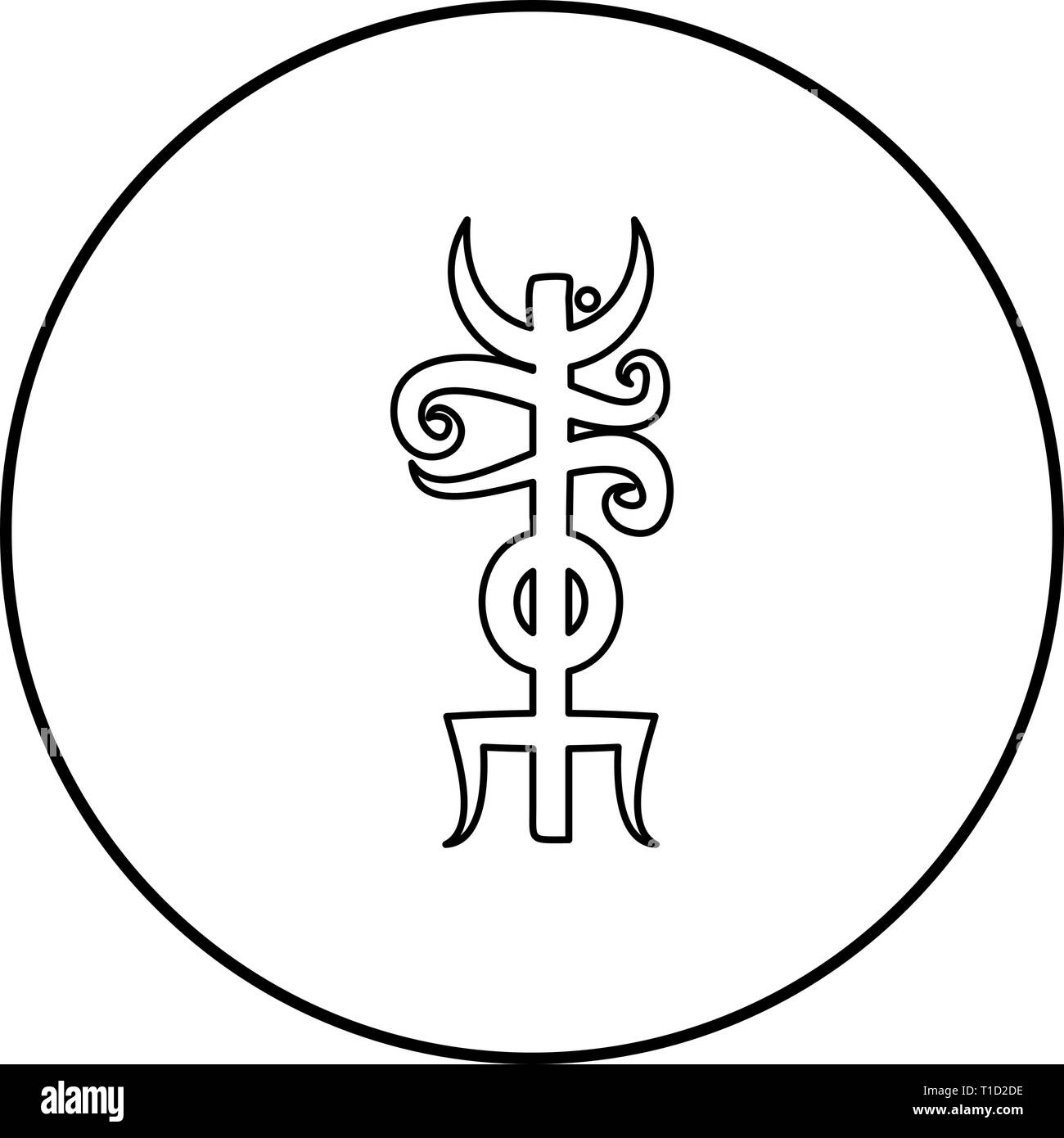 Name Odin rune Rune der Name Odin galdrastav Symbol outline Schwarz Vektor  im Kreis runde Abbildung: Flat Style einfach Bild verbergen  Stock-Vektorgrafik - Alamy