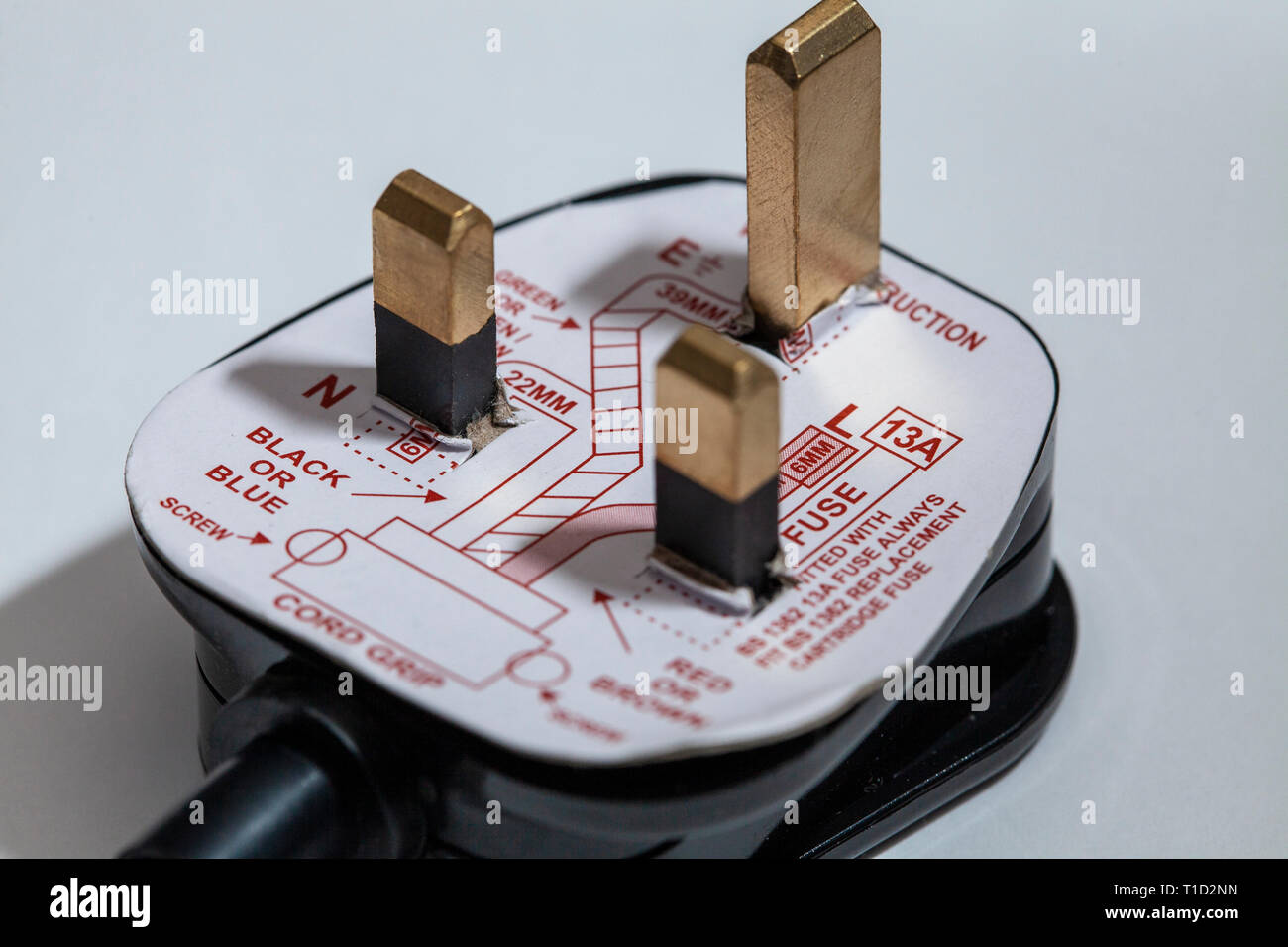 UK-Stecker Anschlussplan Stockfoto