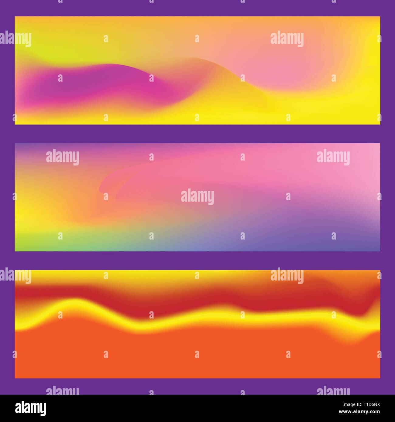 Abstrakte fluid 3d-formen Vektor trendy flüssigen Farben Banner gesetzt. Grafik Berg Zusammensetzung Abbildung. Moderne vector Template für Broschüre Stock Vektor