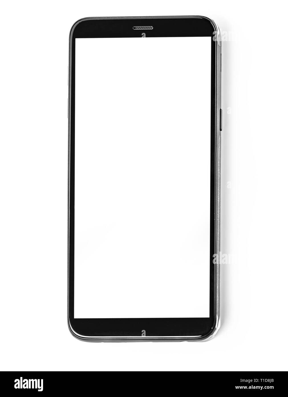 Moderne Touchscreen smartphone auf weißem Hintergrund mit Freistellungspfad isoliert Stockfoto