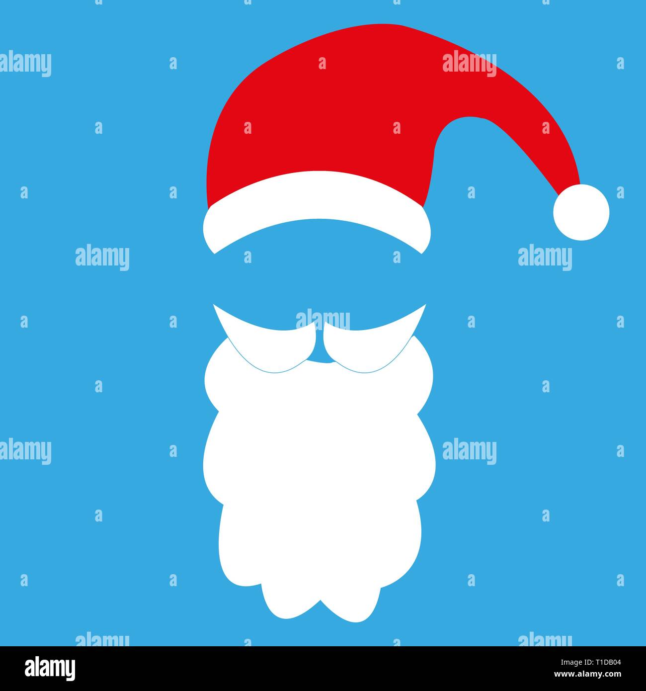 Vorlage für Foto Schnurrbart mit Bart und Mütze von Santa Claus Stock Vektor