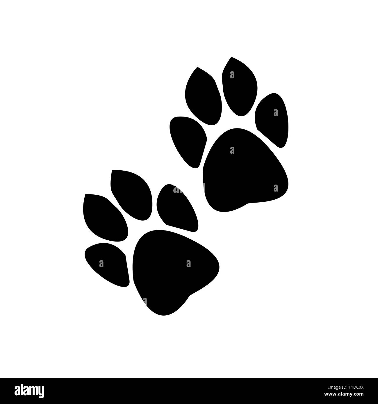 Spuren von Tieren auf weißem Hintergrund Stock Vektor