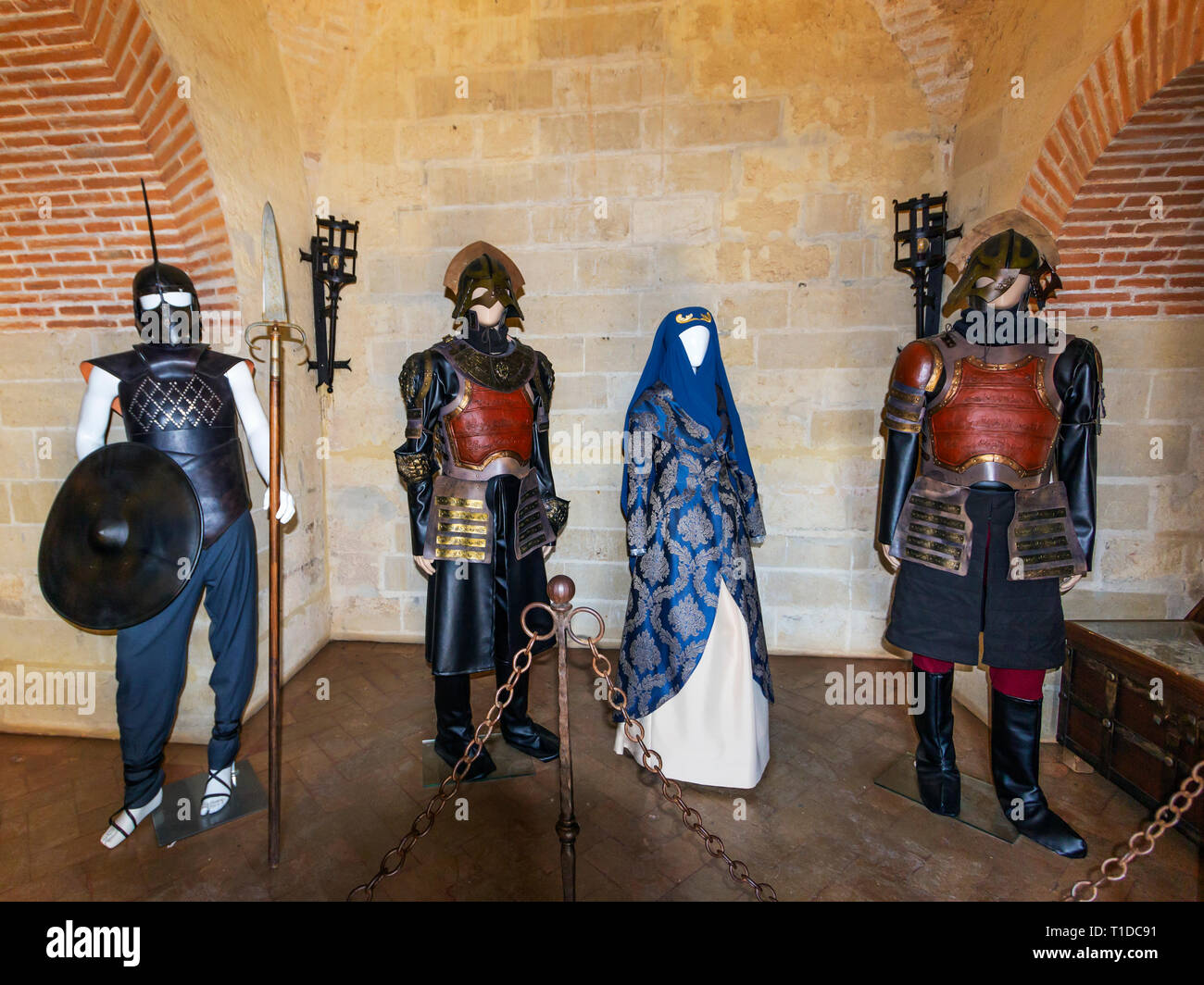 Das Schloss von Almodovar del Rio, Provinz Córdoba, Andalusien, Spanien. Diese Festung, arabischer Herkunft, gehörte zu den califato von Cordoba. Stockfoto