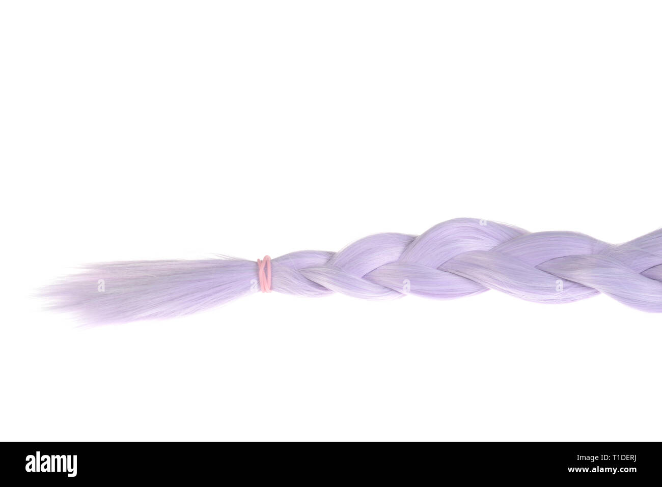 Isolierte lila Farbe Haare Pferdeschwanz Stockfoto