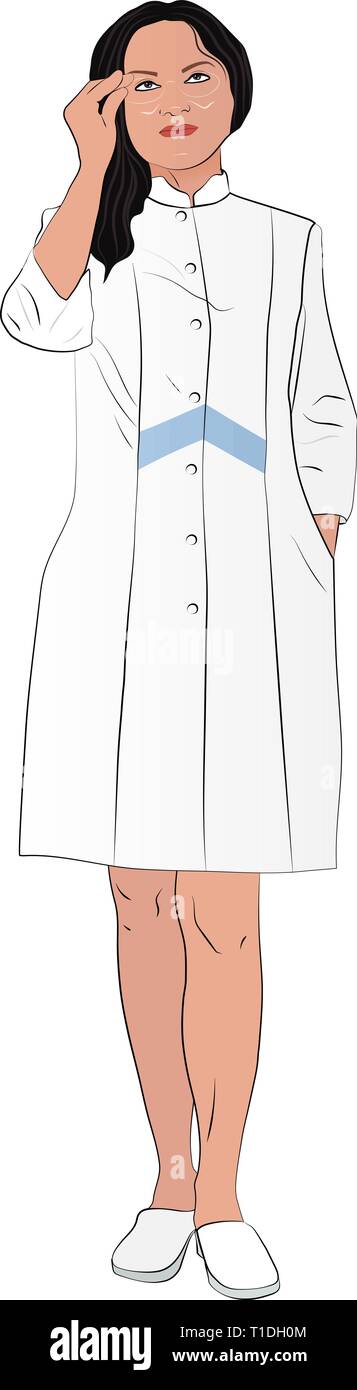 Menschen Berufe Vector Illustration. Ein Arbeitnehmer, der im Gebiet der Medizin Stock Vektor