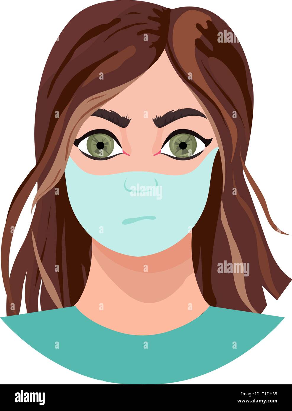 Portrait von niedlichen medizinischer Arbeiter Vector Illustration. Stock Vektor
