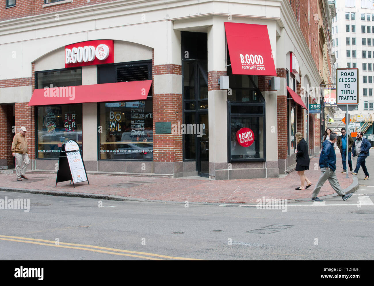 B. gutes Restaurant außen bei Devonshire Street in Downtown Crossing Boston, Massachusetts, USA Stockfoto