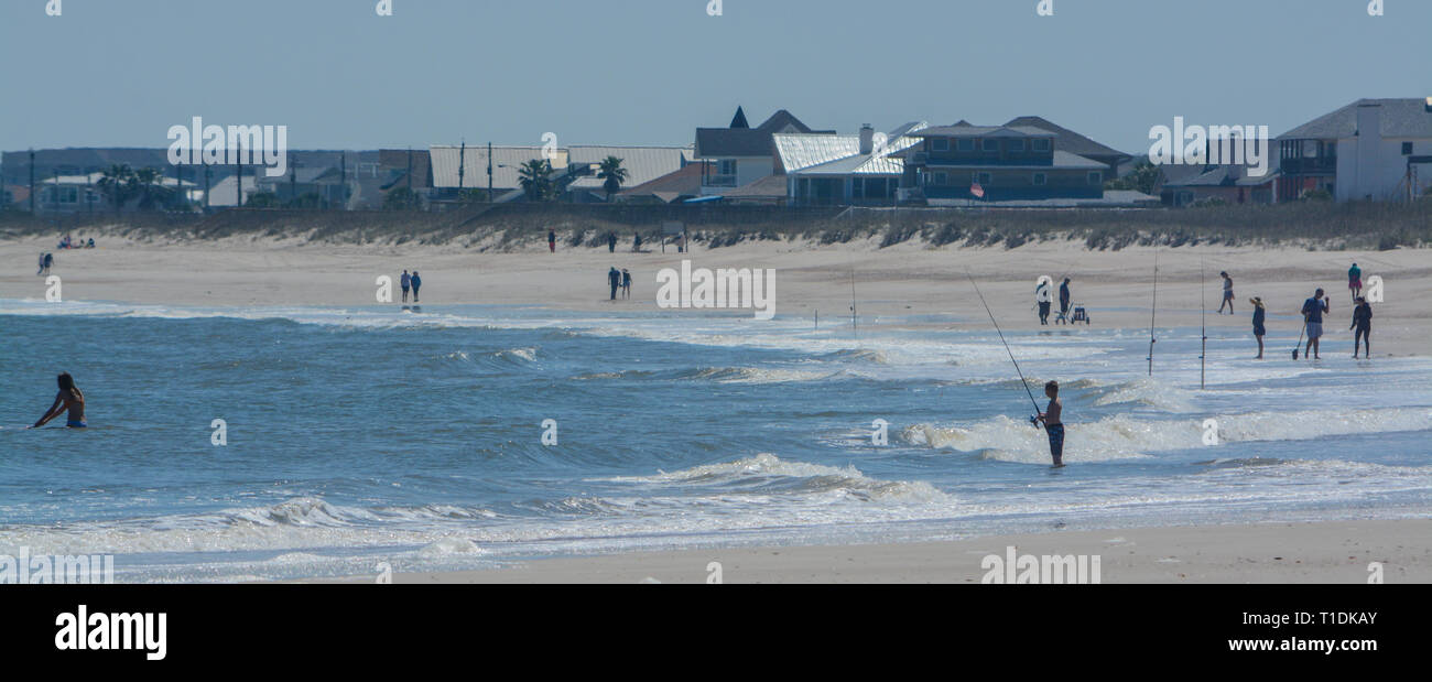 Fernandina Beach auf Cumberland Sound in Fort Clinch State Park, Nassau County, Florida, USA Stockfoto
