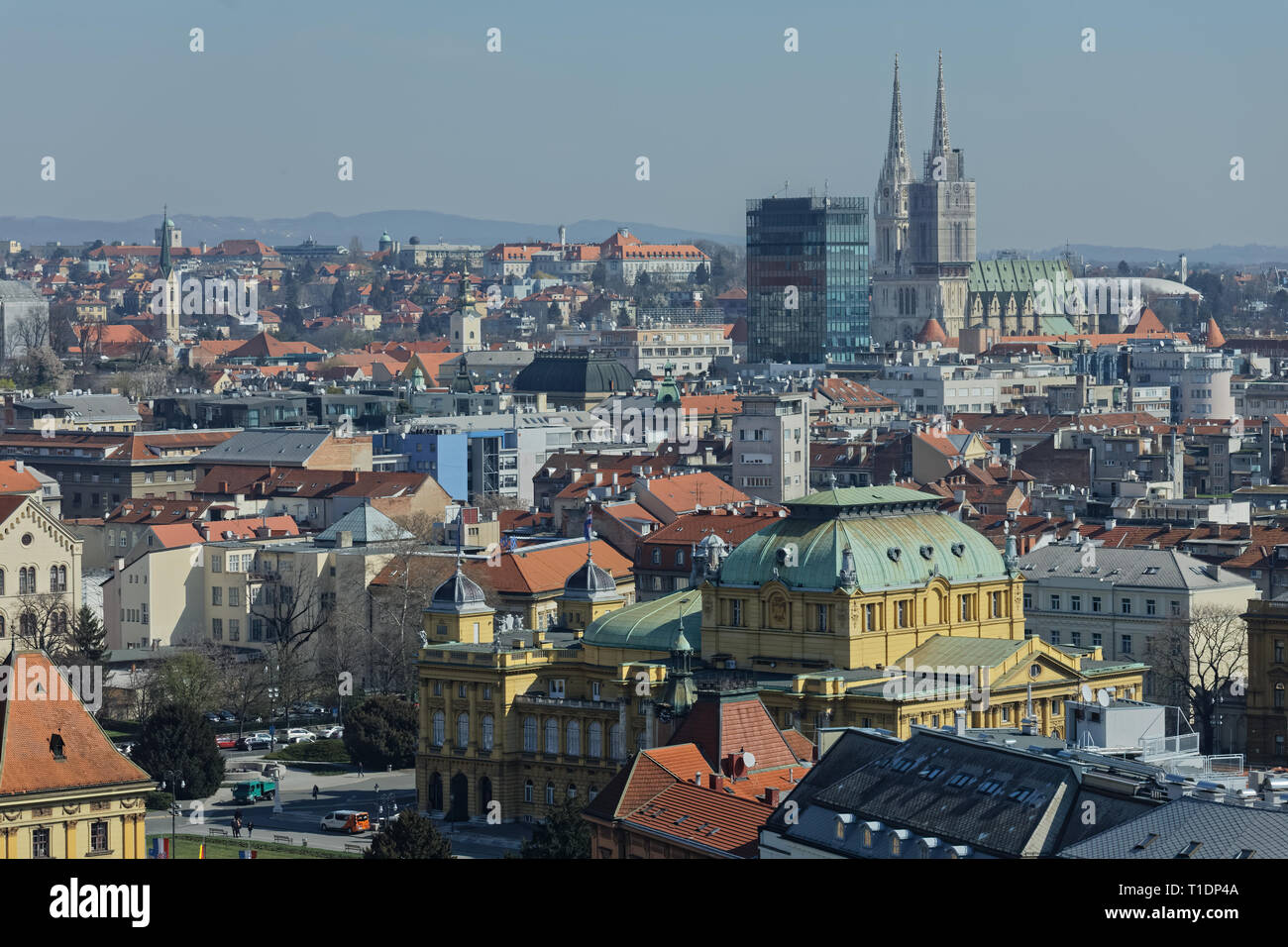 Panorama von Zagreb Stockfoto