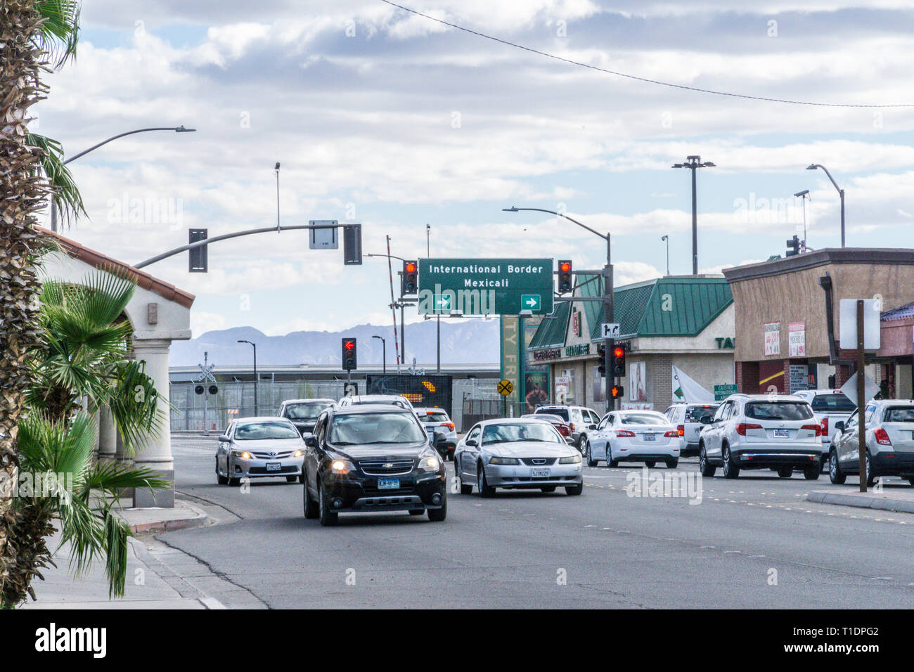 Calexico im Imperial County of California ein Einreisehafen entlang der Grenze zu Mexiko Stockfoto