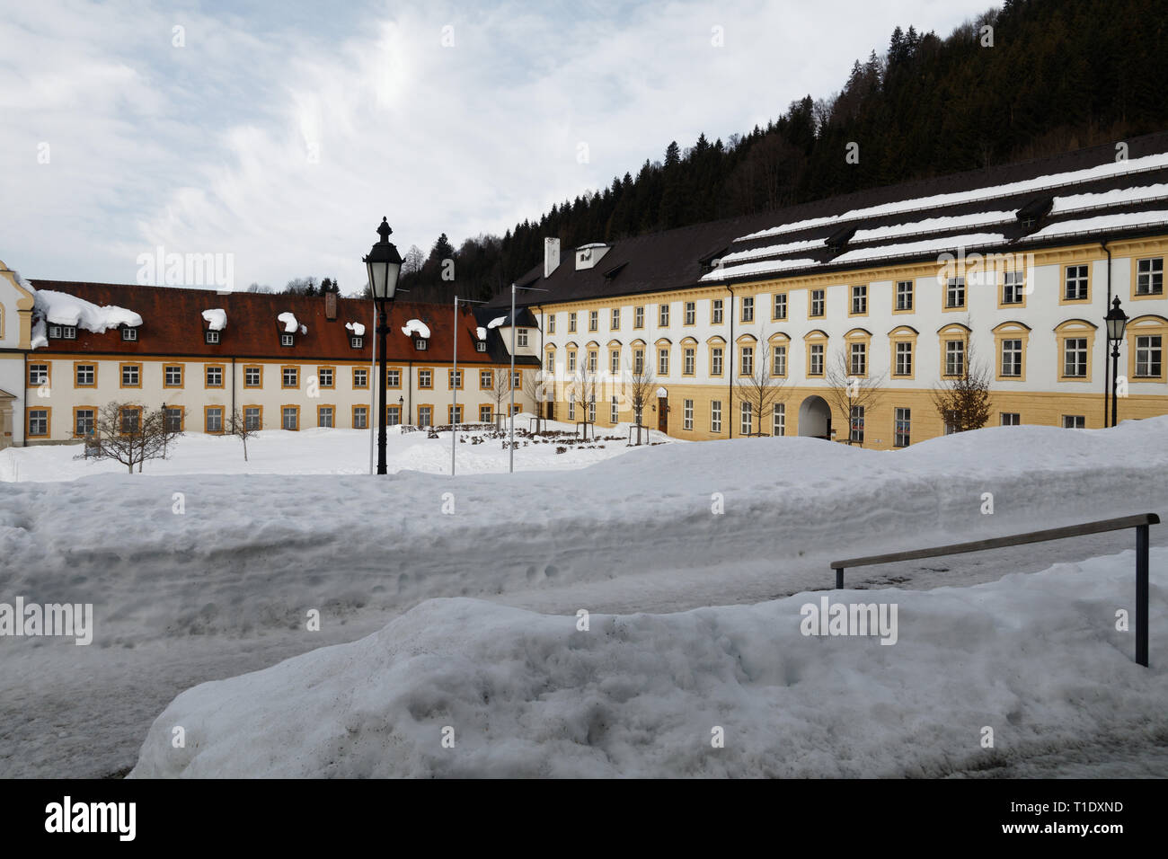 Kloster Ettal, Deutschland, winter Stockfoto