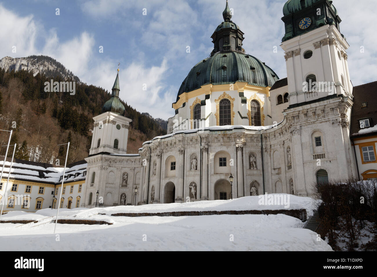 Kloster Ettal, Deutschland, winter Stockfoto