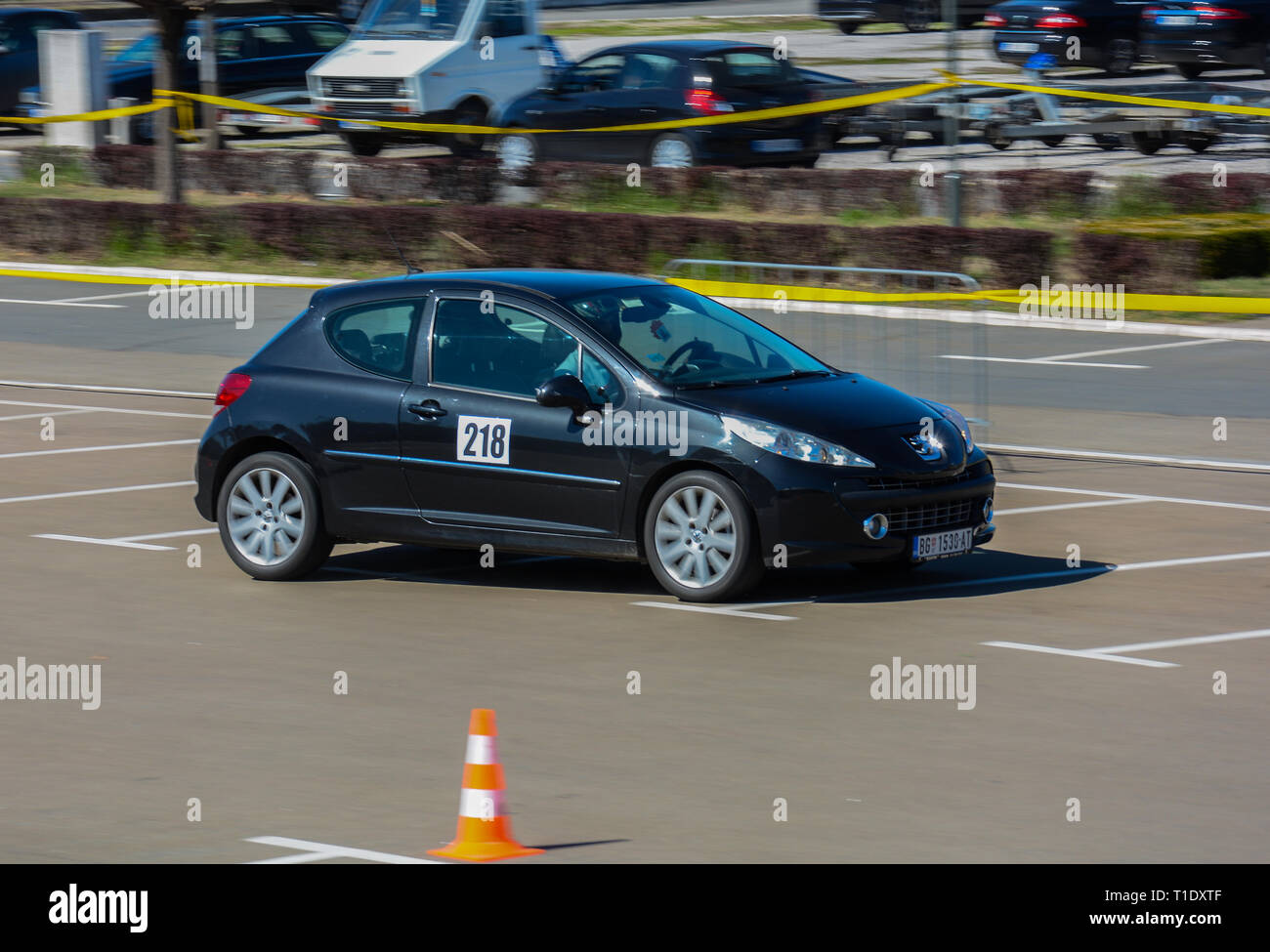 Sajmski autoslalom 2019 - Peugeot 306 Stockfoto