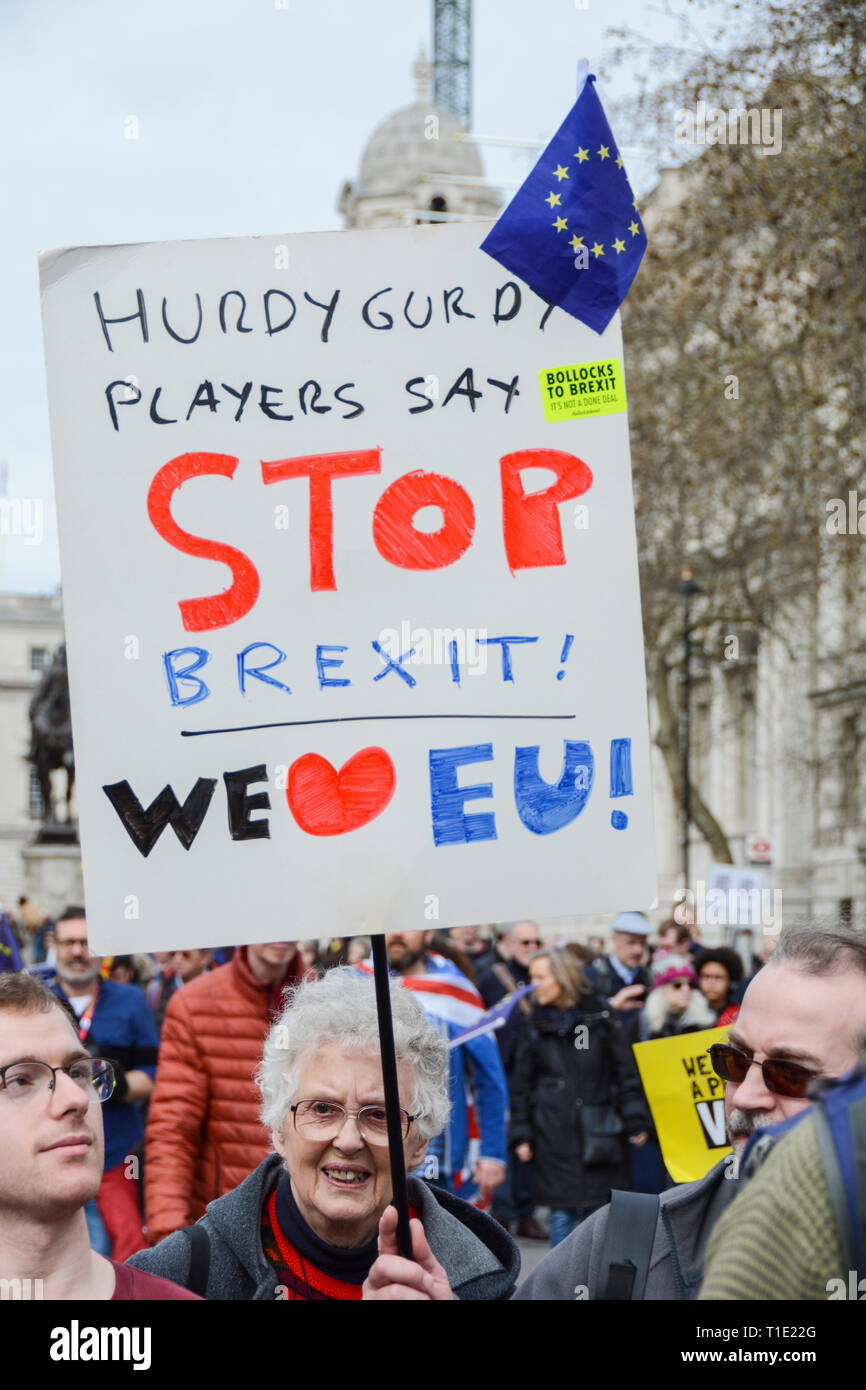 London, England, UK. 23. März 2019. People's Stimme anti Brexit Protestmarsch Stockfoto