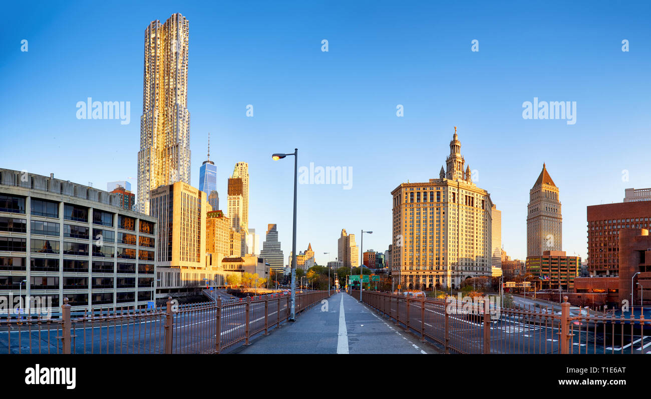 Manhattan Panorama mit seinen Wolkenkratzern, NYC Stockfoto