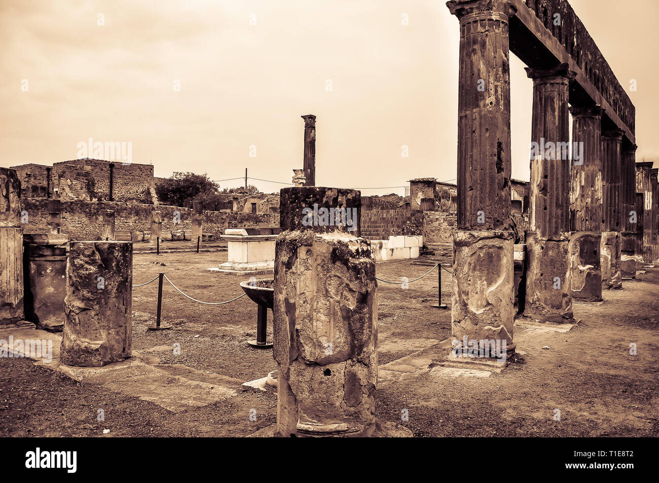 Römische Ruinen von Pompeji Vintage-effekt Stockfoto