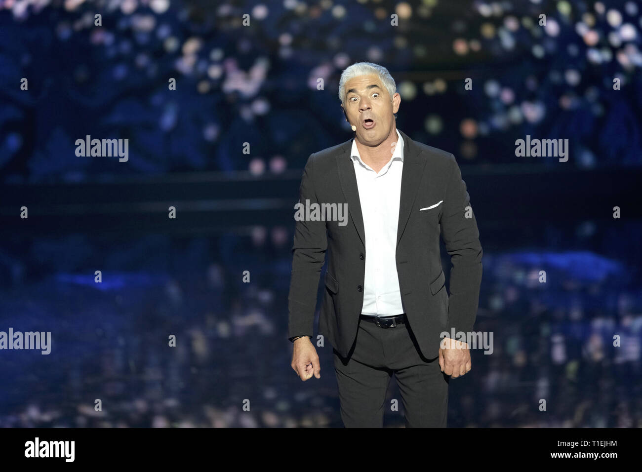 März 25, 2019 - Neapel, Italien, RAI Auditorium von Neapel 25-03-2019 nahm die vierte Episode der berühmten Comedian show in SUD. Im Bild: Credit: Fabio Sasso/ZUMA Draht/Alamy Live Nachrichten Platz Stockfoto