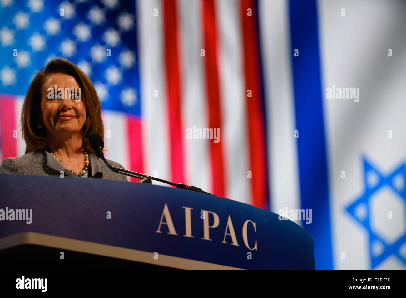 März 25, 2019 - Aipac-Konferenz in Washington DC. Haus leader Nancy Pelosi spricht an der jährlichen AIPAC-Konferenz in Washington DC. Zach D Roberts. Washington, DC. USA. NEUE. 20190326 (Bild: © Zach RobertsZUMA Draht) Stockfoto