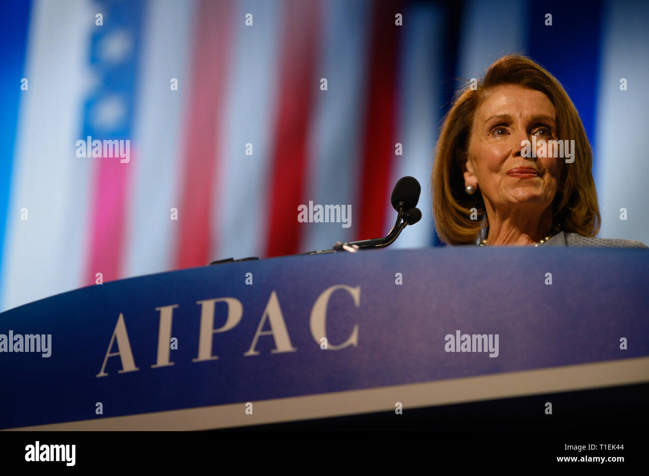 März 25, 2019 - Aipac-Konferenz in Washington DC. Haus leader Nancy Pelosi spricht an der jährlichen AIPAC-Konferenz in Washington DC. Zach D Roberts. Washington, DC. USA. NEUE. 20190326 (Bild: © Zach RobertsZUMA Draht) Stockfoto