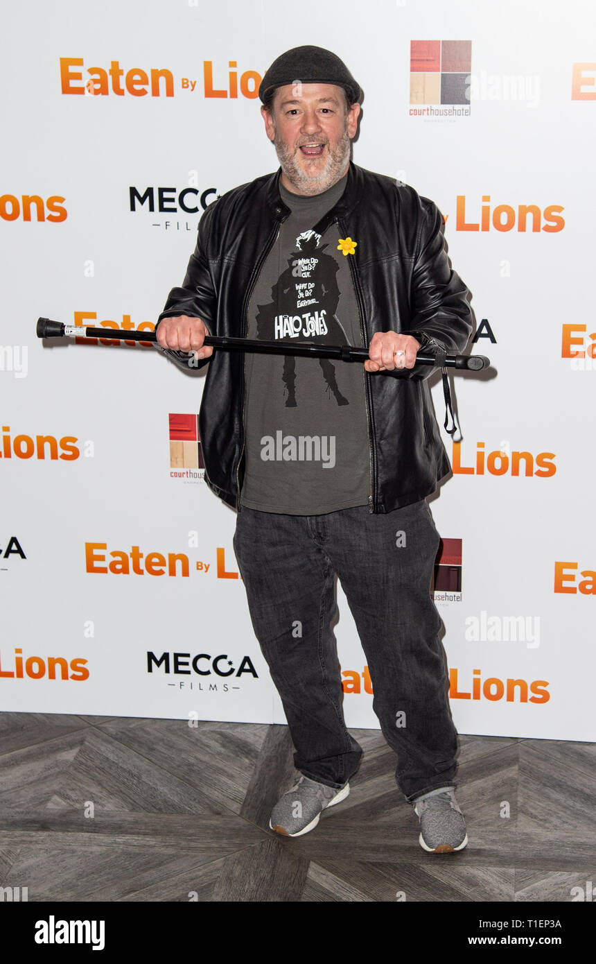 London, Großbritannien. 26 Mär, 2019. Johnny Vegas besucht die gegessen von Lions Film Premiere, London 26.März 2019 Credit: Gary Mitchell, GMP-Media/Alamy leben Nachrichten Stockfoto