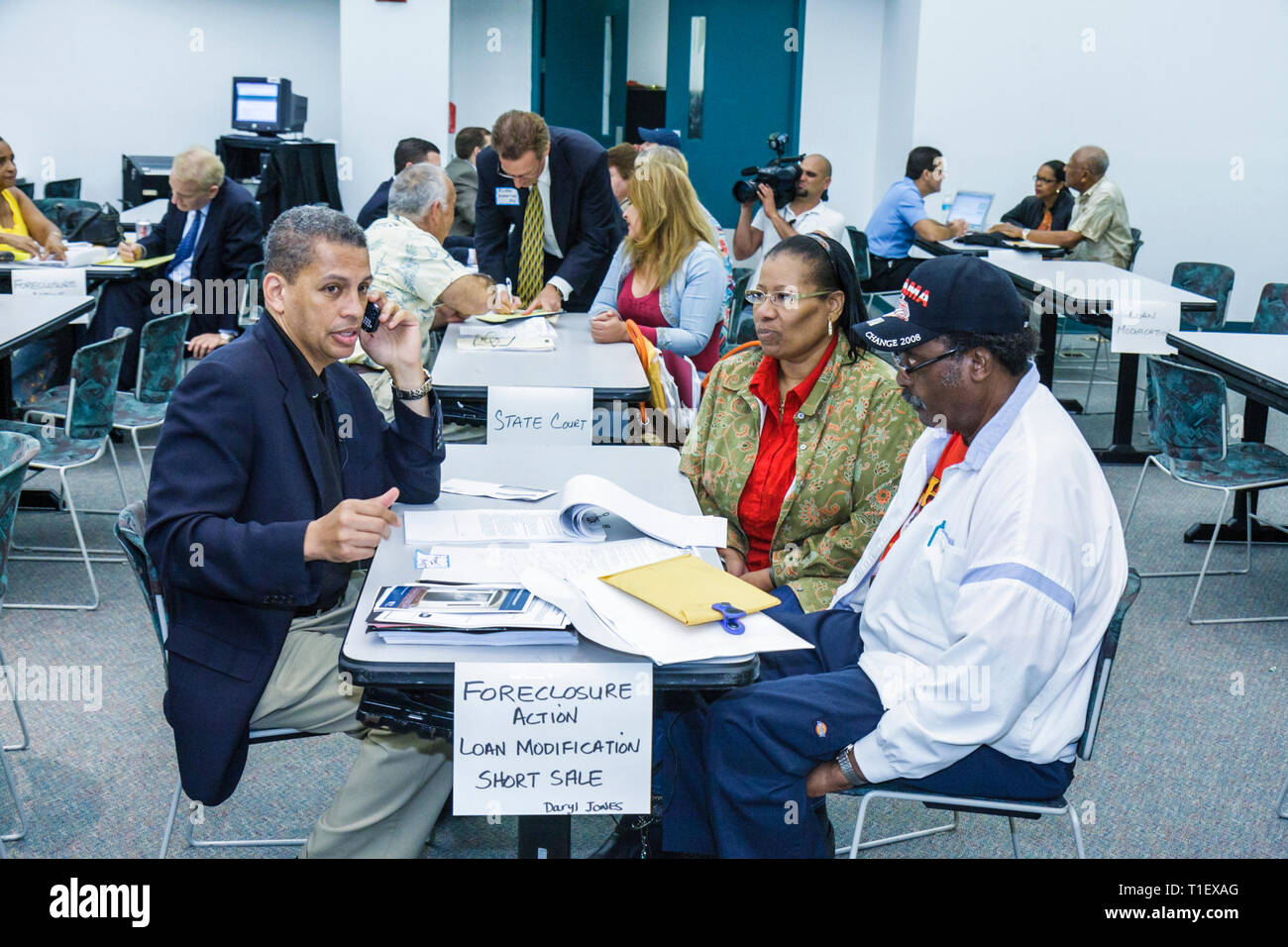 Miami Florida, Miami Dade College, Campus, Hausbesitzer Rechtshilfe-Programm, kostenlose Anwaltshilfe, Wirtschaftskrise, Immobilienblase, Beratung, Darlehen modificati Stockfoto