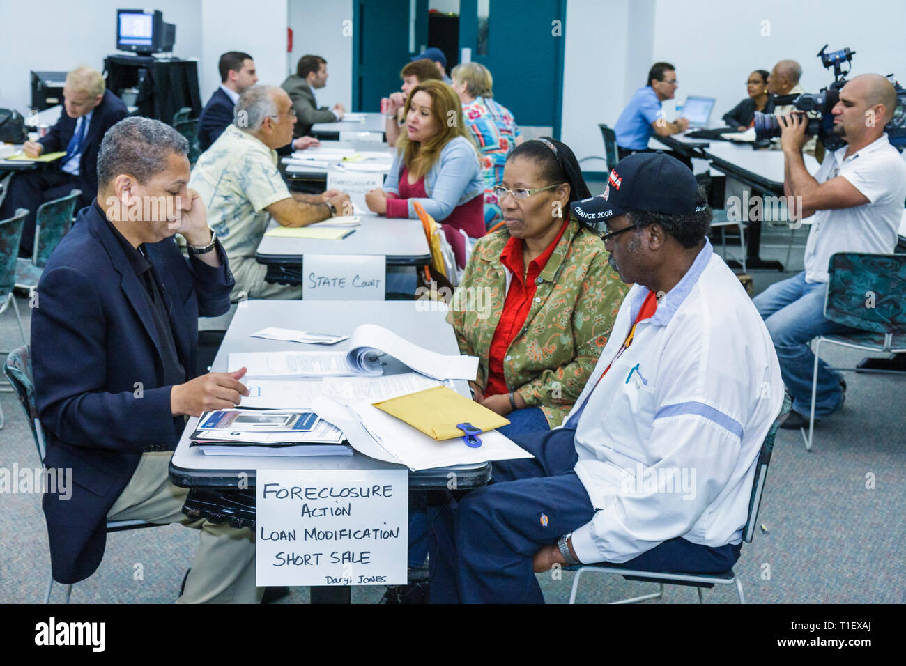 Miami Florida, Miami Dade College, Campus, Hausbesitzer Rechtshilfe-Programm, kostenlose Anwaltshilfe, Wirtschaftskrise, Immobilienblase, Beratung, Darlehen modificati Stockfoto