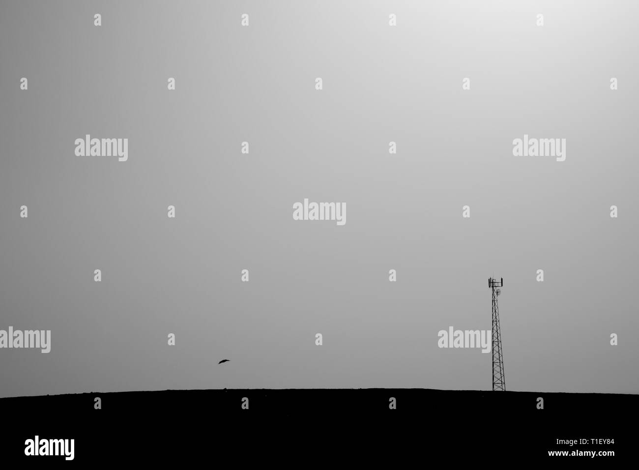 Telecommunication Tower in maranjab Wüste Stockfoto