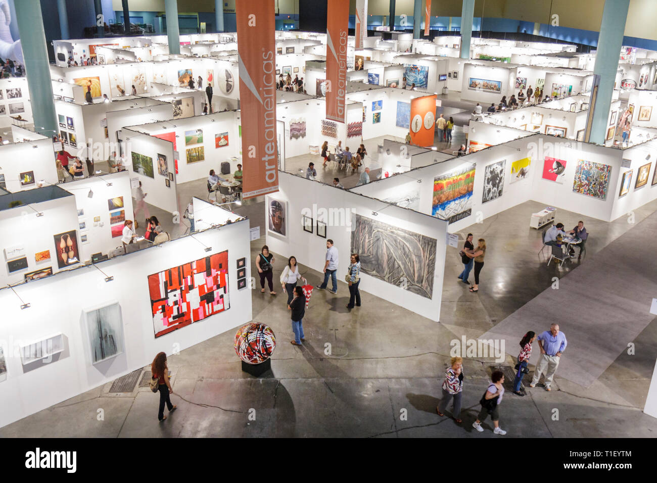 Miami Beach Florida, Miami Beach Convention Center, Zentrum, Arte Americas, Latin American Art Fair, Galerie, Galerien, Händler, Händler, Galerien, Malerei, exh Stockfoto
