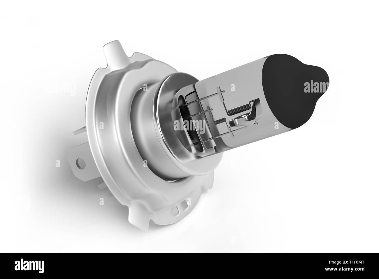 Typ H4 Halogen auto Glühlampe auf weißem Hintergrund - 3D-Rendering Stockfoto