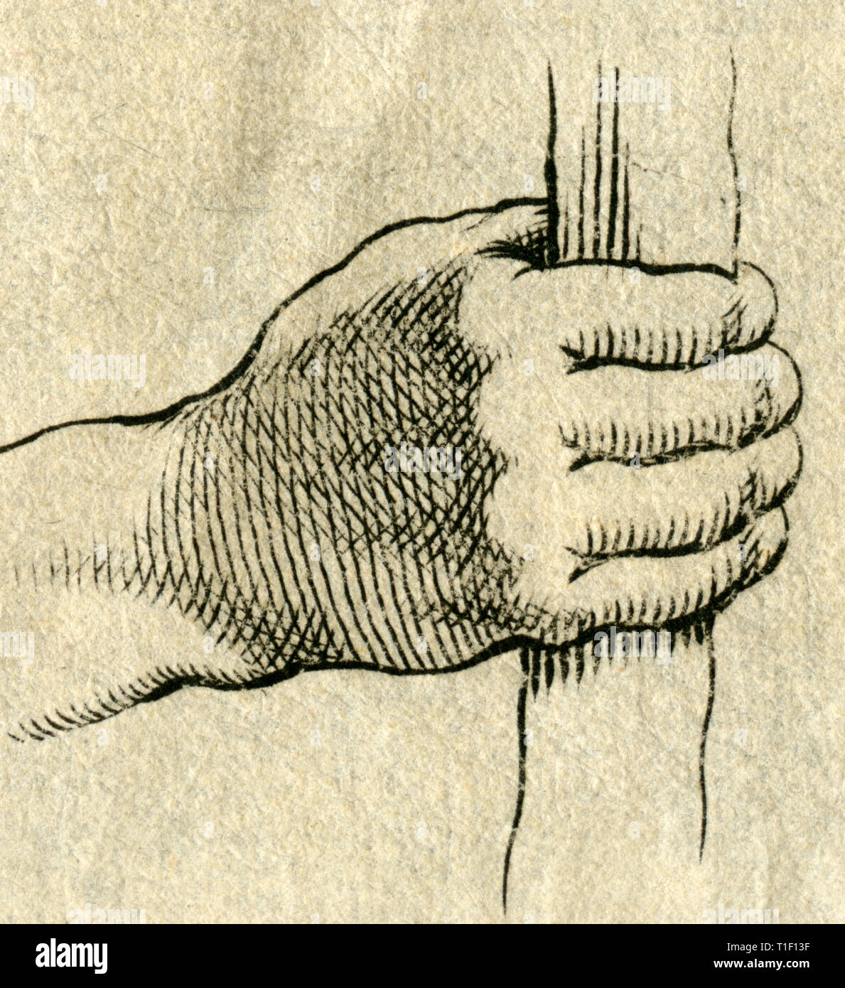 Ein Verpackung Hand, Kupferstich, um 1700, Artist's Urheberrecht nicht geklärt zu werden. Stockfoto